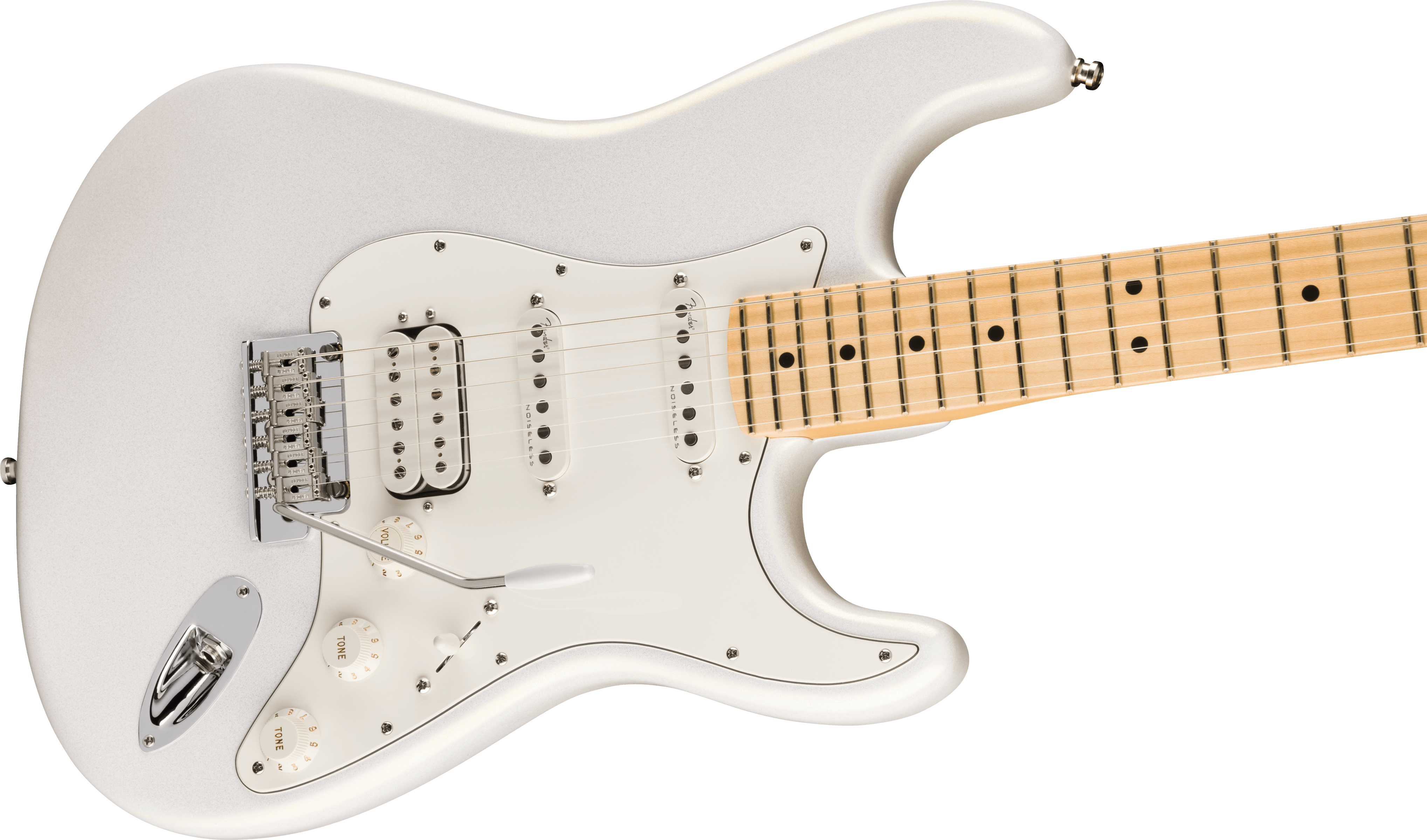 Fender Juanes Strat Trem Hss Mn - Luna White - Str shape electric guitar - Variation 3