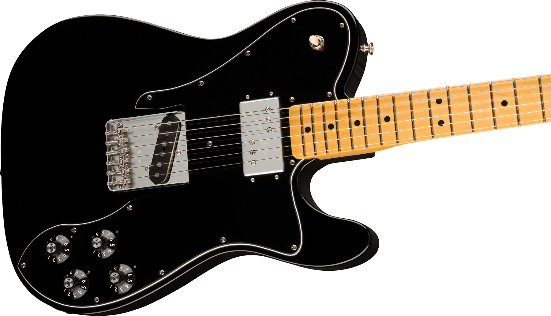 Fender Tele Custom 1977 American Vintage Ii Usa Sh Ht Mn - Black - Tel shape electric guitar - Variation 1