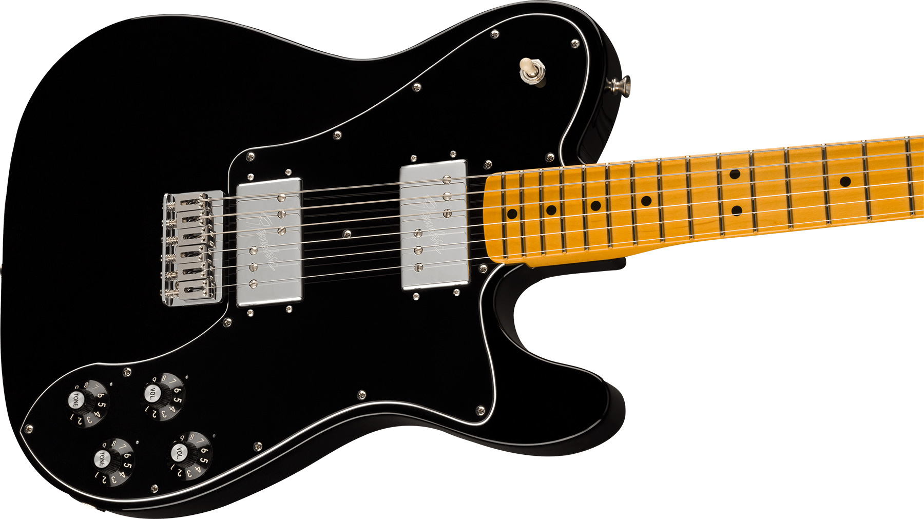 Fender Tele Deluxe 1975 American Vintage Ii Usa 2h Ht Mn - Black - Tel shape electric guitar - Variation 2