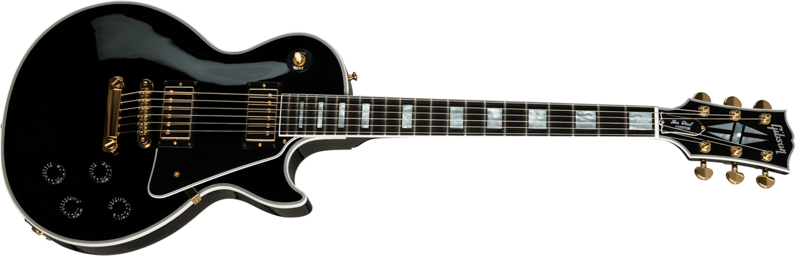 Gibson Custom Shop Les Paul Custom 2019 2h Ht Eb - Ebony - Single cut electric guitar - Main picture