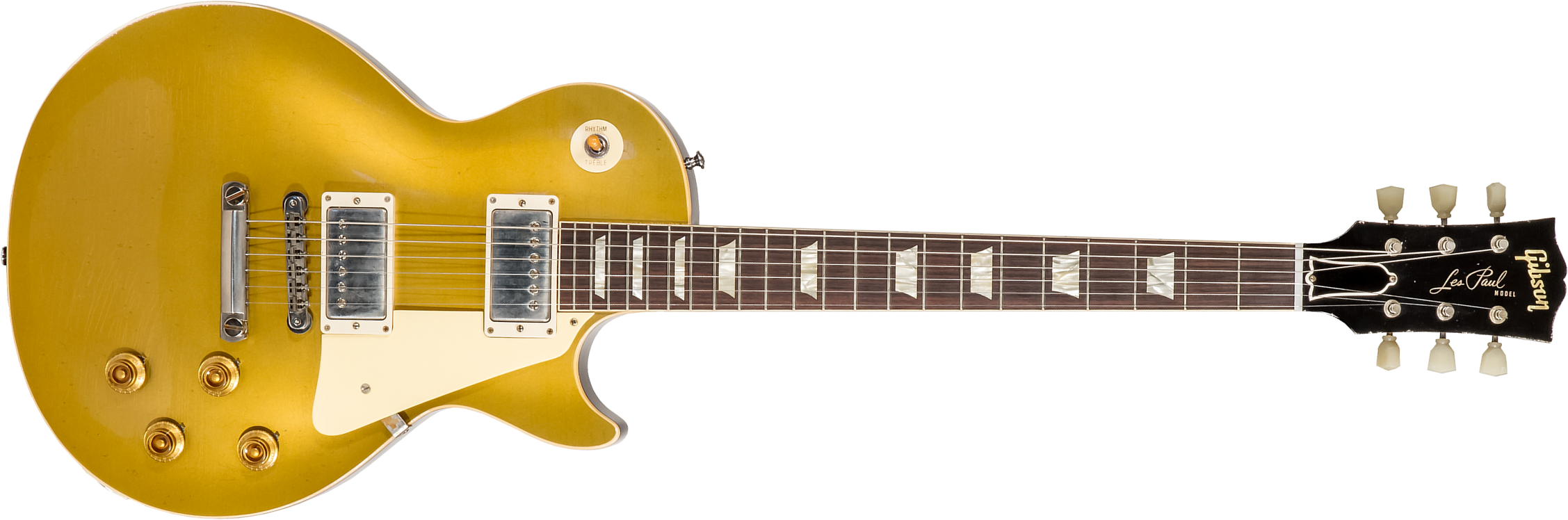 Gibson Custom Shop Murphy Lab Les Paul Goldtop 1957 Reissue 2h Ht Rw #721287 - Light Aged Double Gold With Dark Back - Single cut electric guitar - Ma