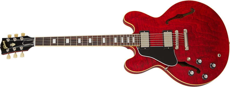 Gibson Es-335 Figured Lh Original Gaucher 2h Ht Rw - Sixties Cherry - Left-handed electric guitar - Main picture