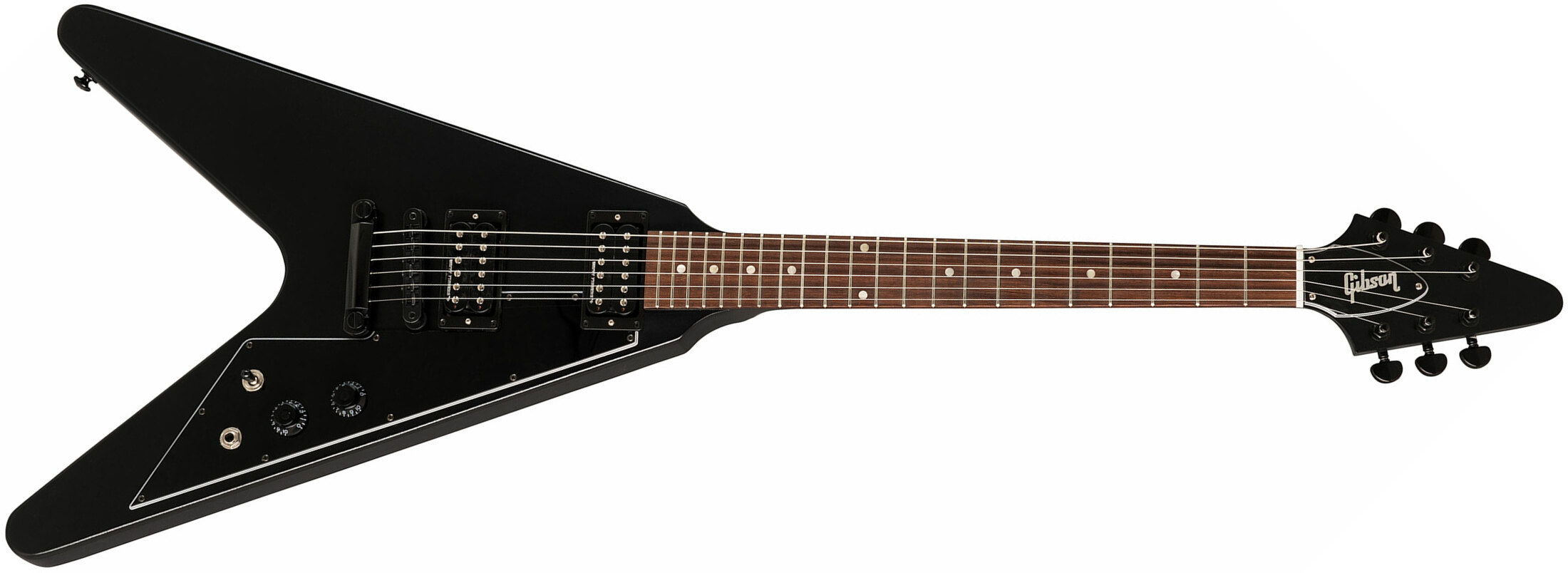 Gibson Flying V Tribute 2019 Hh Ht Rw - Satin Ebony - Metal electric guitar - Main picture