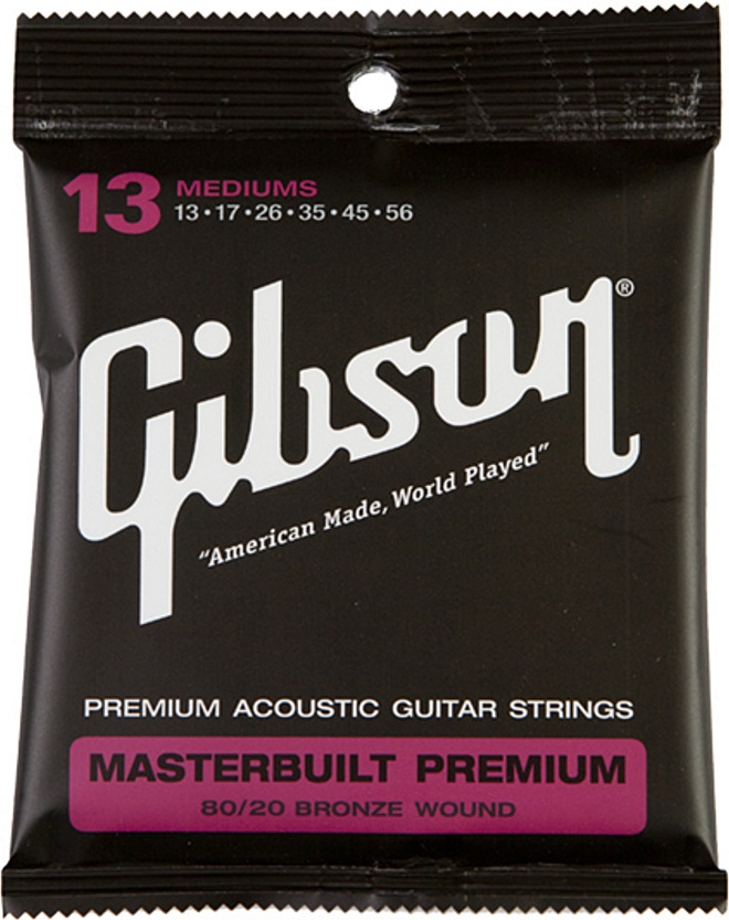 Gibson Jeu De 6 Cordes Masterbuilt Premium 80/20 Brass Acoustic Sag-brs13 013.056 - Acoustic guitar strings - Main picture