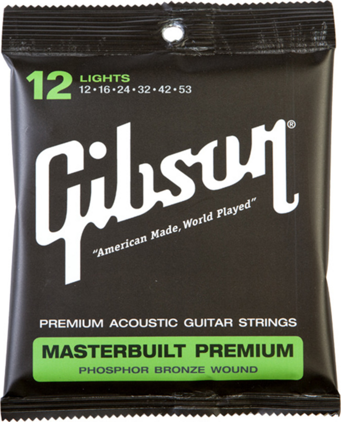 Gibson Jeu De 6 Cordes Masterbuilt Premium Phosphor Bronze Guitar Sag-mb12 012.053 - Acoustic guitar strings - Main picture