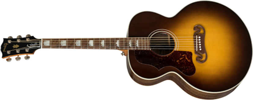 Gibson Sj-200 Studio 2019 Lh Gaucher Super Jumbo Epicea Noyer Noy - Walnut Burst - Acoustic guitar & electro - Main picture