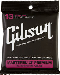 Acoustic guitar strings Gibson Masterbuilt 80/20 Brass Acoustic SAG-BRS13 13-56 - Set of strings
