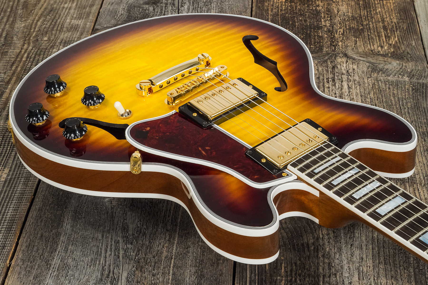 Gibson Custom Shop Cs-356 2h Ht Eb #cs201786 - Vintage Sunburst - Semi-hollow electric guitar - Variation 2