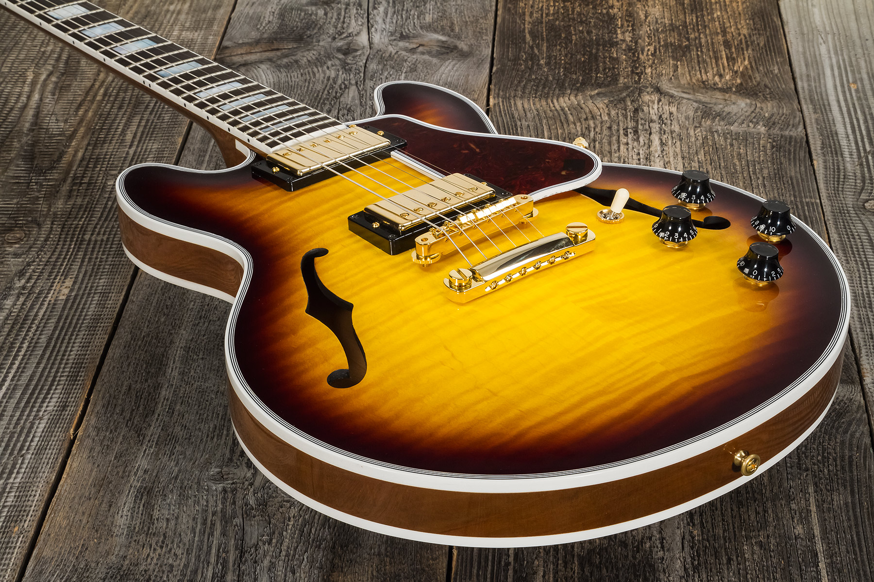 Gibson Custom Shop Cs-356 2h Ht Eb #cs201786 - Vintage Sunburst - Semi-hollow electric guitar - Variation 3