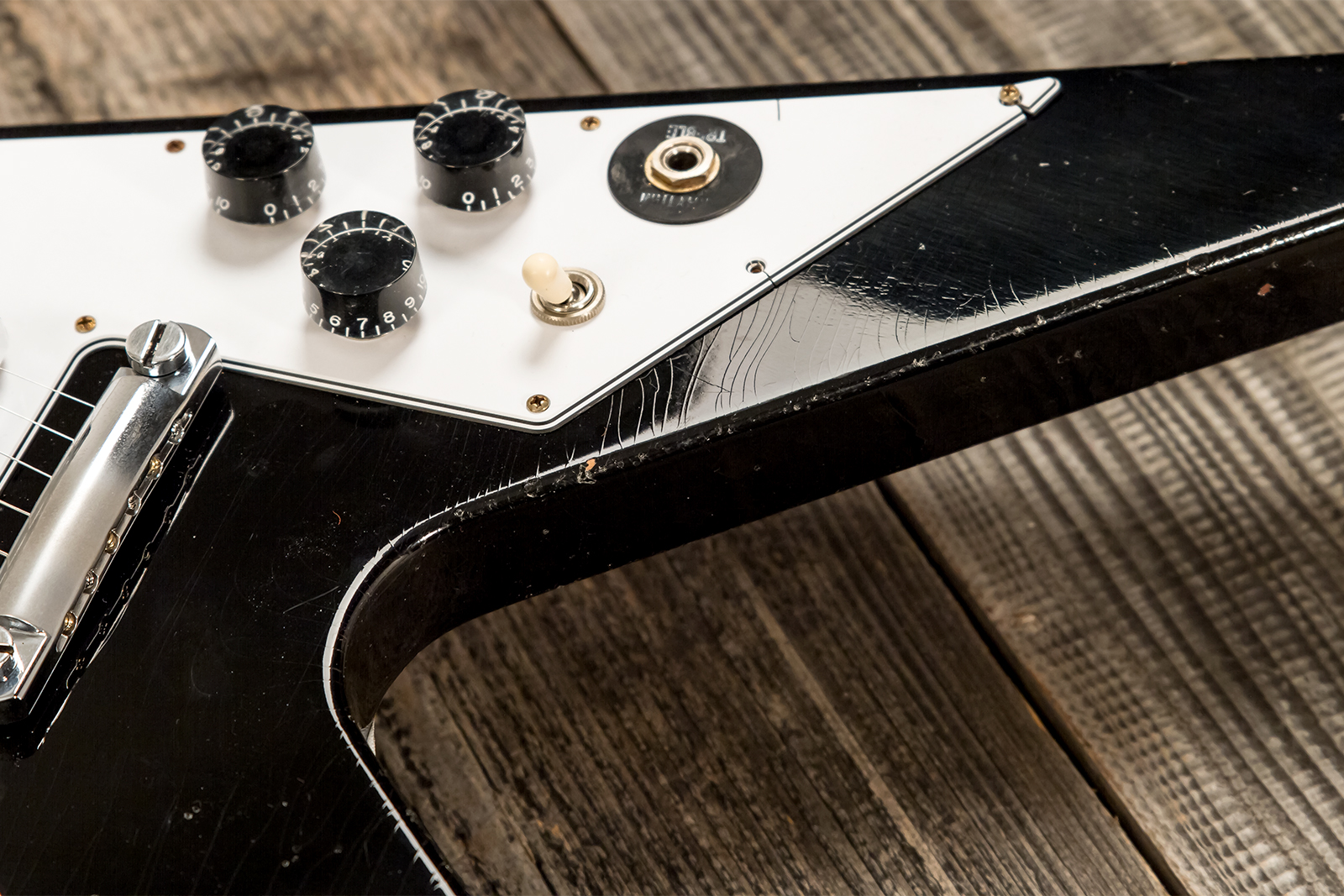 Gibson Custom Shop Kirk Hammett Flying V 1979 2h Ht Rw - Murphy Lab Aged Ebony - Metal electric guitar - Variation 7