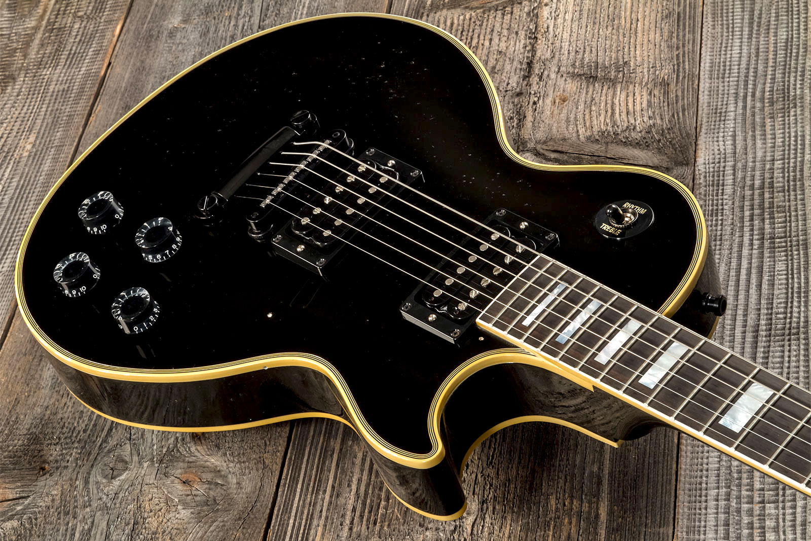 Gibson Custom Shop Kirk Hammett Les Paul Custom 1989 2h Ht Eb #kh28 - Murphy Lab Aged Ebony - Signature electric guitar - Variation 2