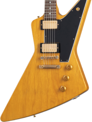 Metal electric guitar Gibson Custom Shop 1958 Korina Explorer Reissue (Black Pickguard) - Vos natural