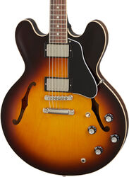 Semi-hollow electric guitar Gibson ES-335 Satin - Satin vintage sunburst