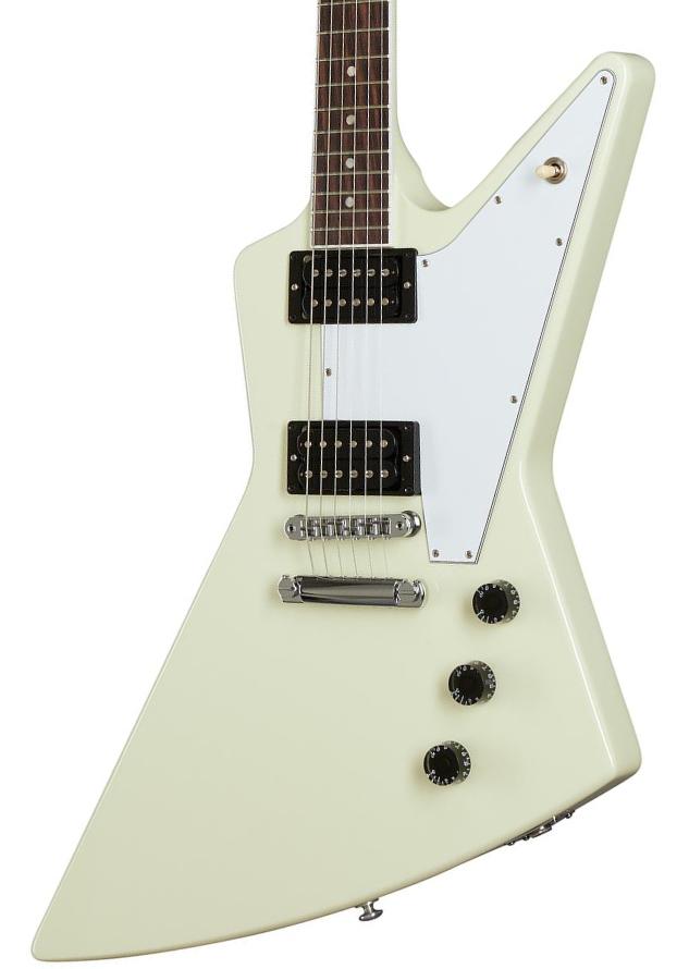 Retro rock electric guitar Gibson 70s Explorer - Classic white