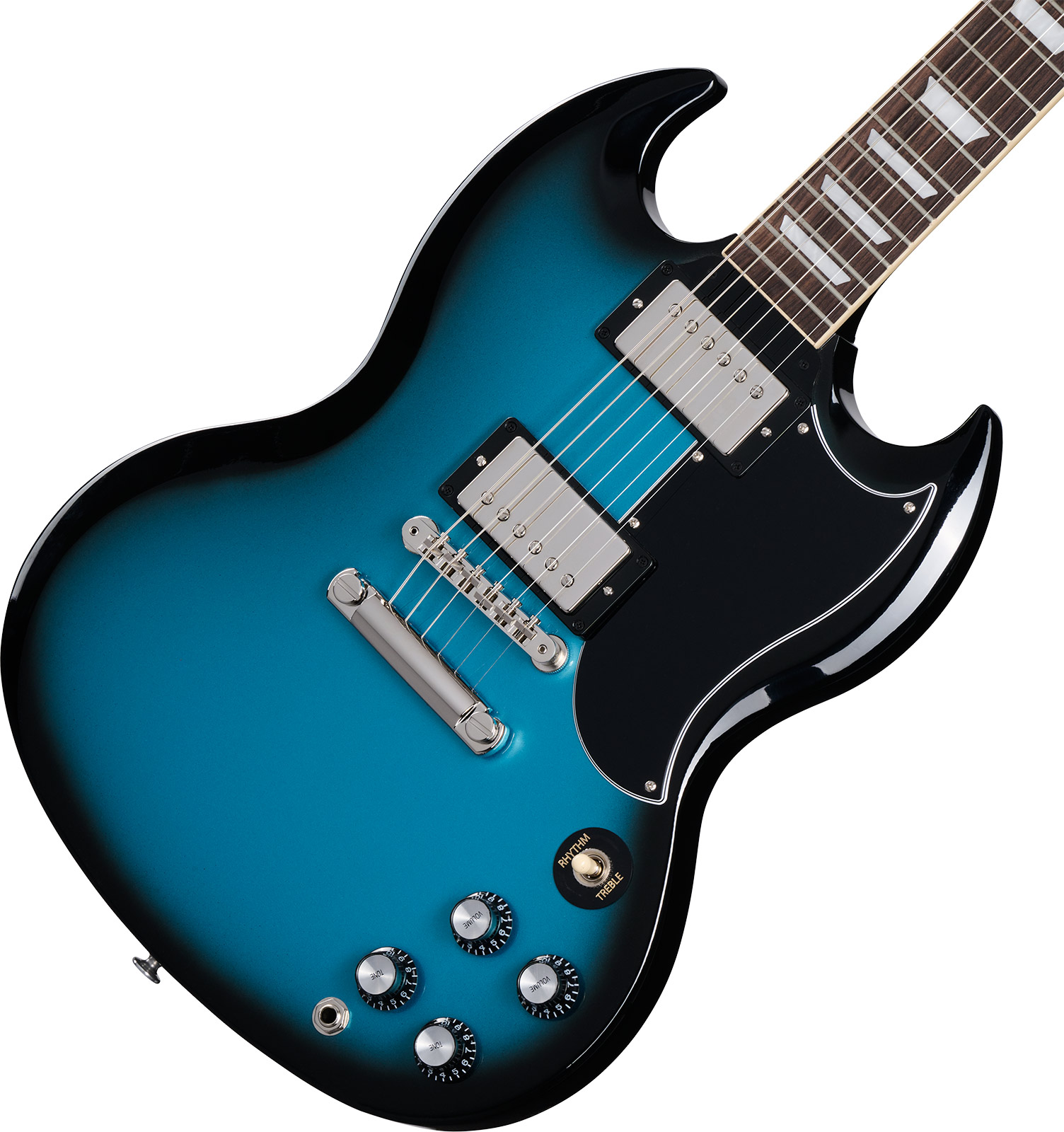 Gibson Sg Standard 1961 Custom Color 2h Ht Rw - Pelham Blue Burst - Double cut electric guitar - Variation 3
