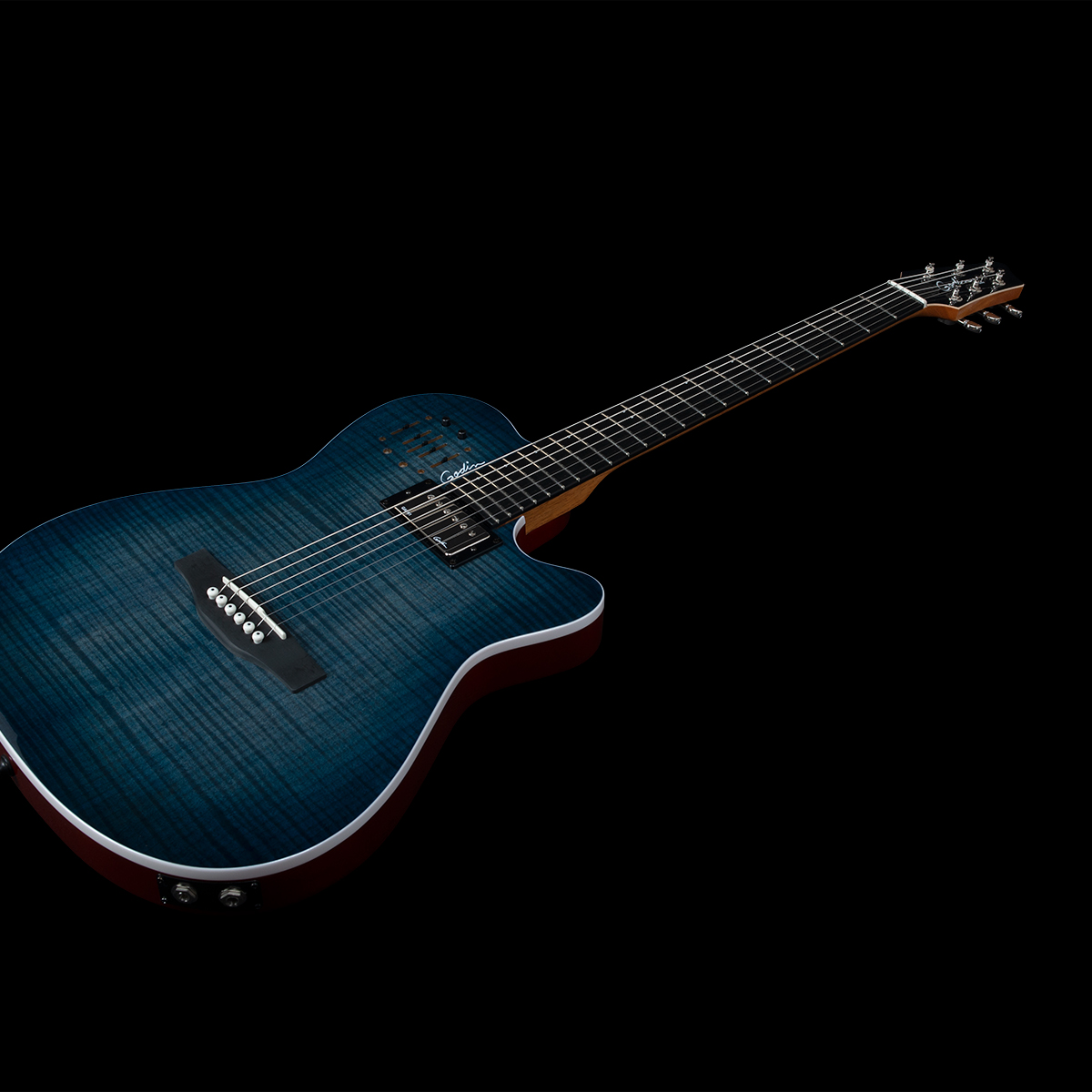 Godin A6 Ultra Rw - Denim Blue Flame - Acoustic guitar & electro - Variation 2