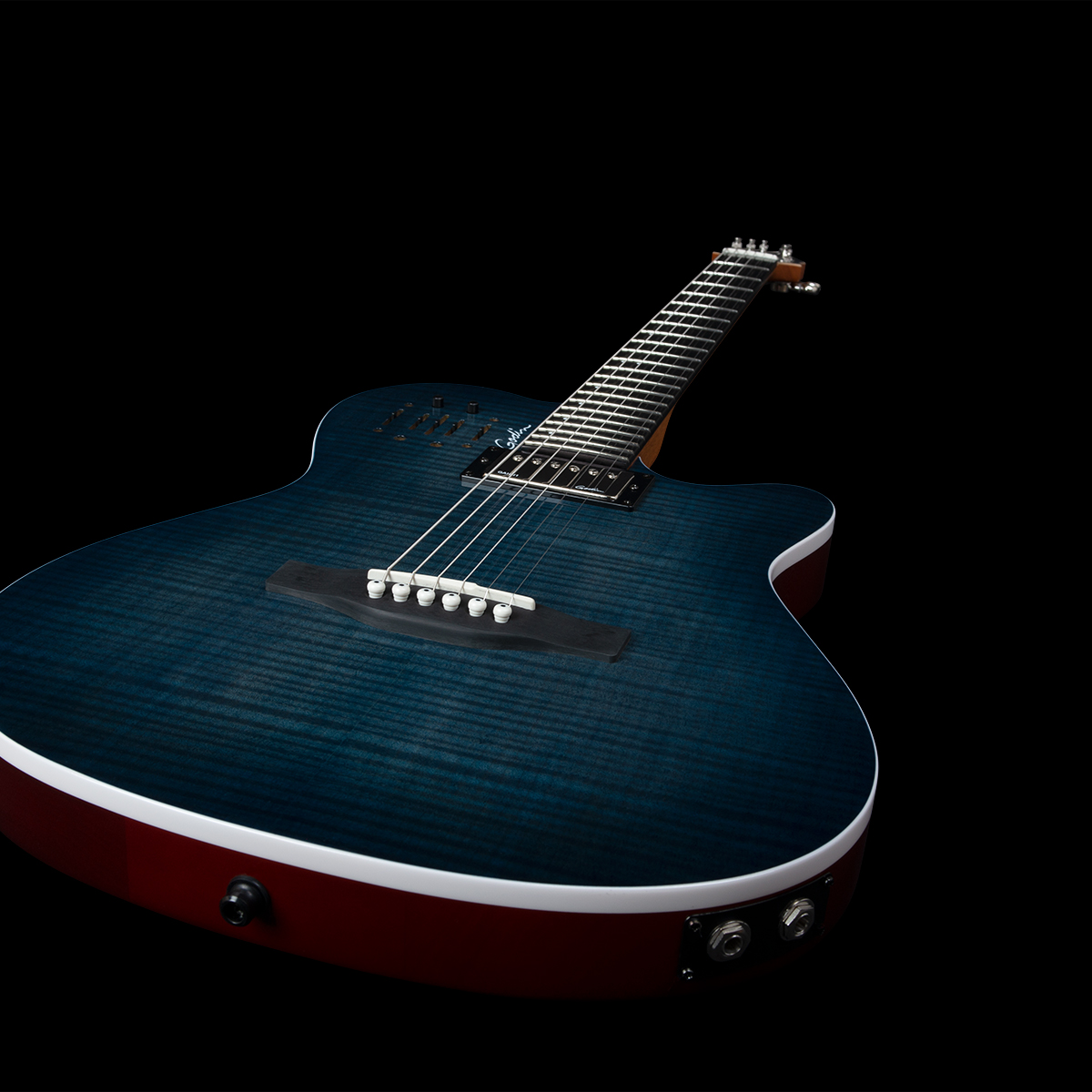 Godin A6 Ultra Rw - Denim Blue Flame - Acoustic guitar & electro - Variation 3