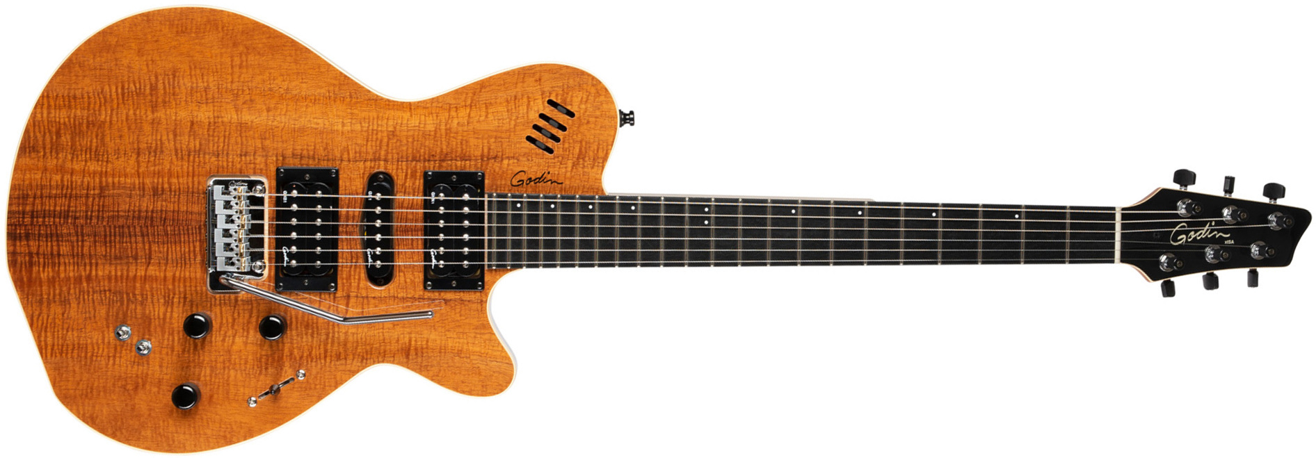 Godin Xtsa Koa Extreme Hsh Piezo Midi Trem Ric - Natural Hg - Modeling guitar - Main picture