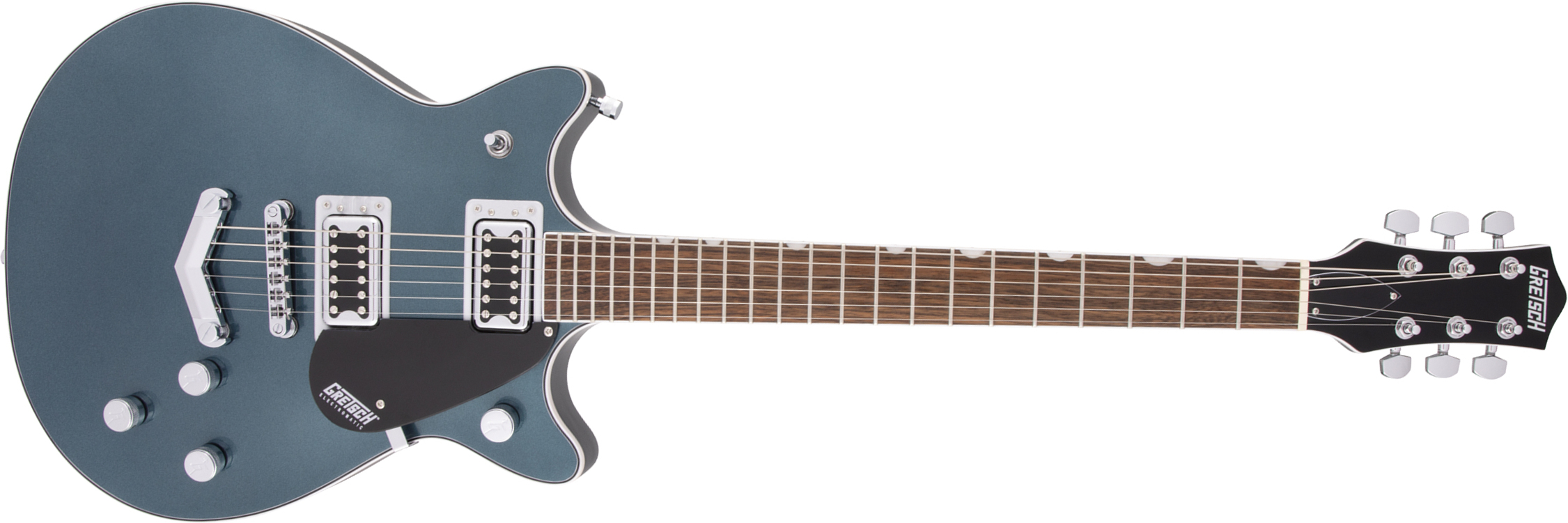 Gretsch G5222 Electromatic Double Jet Bt V-stoptail Hh Ht Lau - Jade Grey Metallic - Double cut electric guitar - Main picture