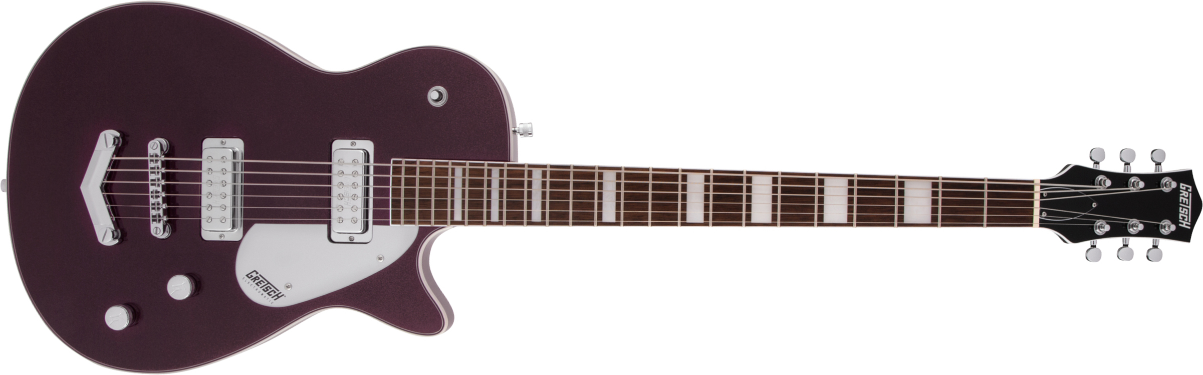 Gretsch G5260 Electromatic Jet V-stoptail Hh Ht Lau - Dark Cherry Metallic - Baritone guitar - Main picture