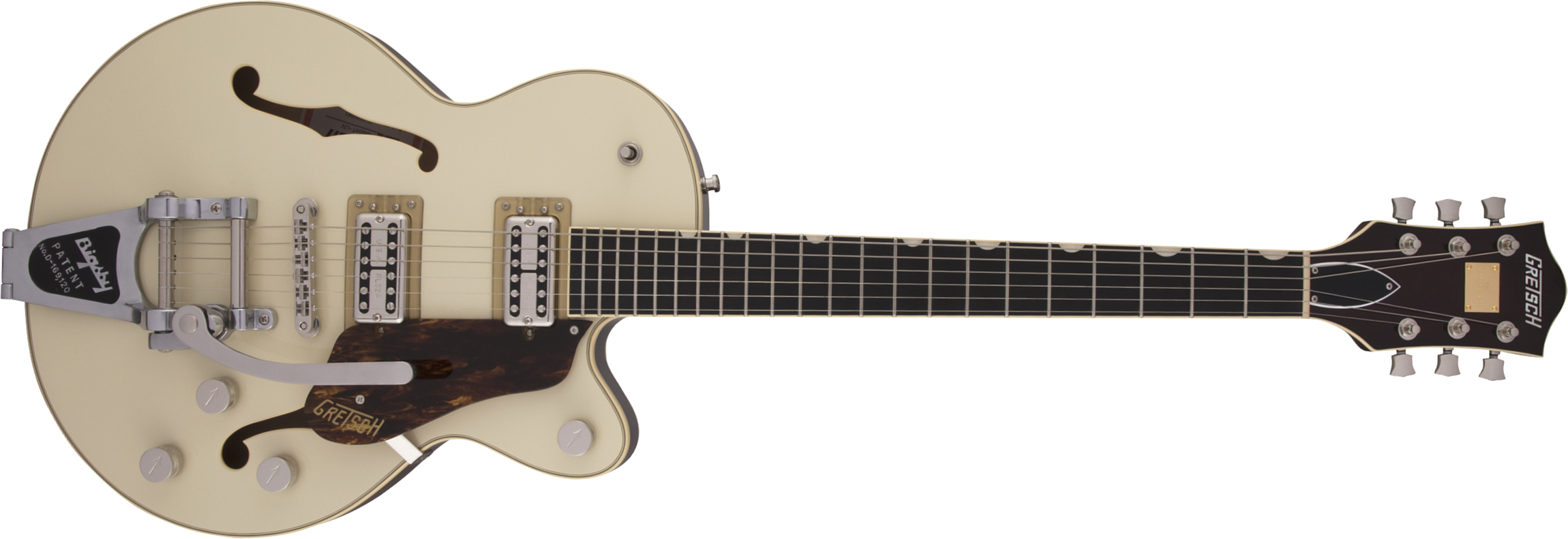 Gretsch G6659t Broadkaster Jr Center Bloc Players Edition Nashville Pro Japon Bigsby Eb - Two-tone Lotus Ivory/walnut Stain - Semi-hollow electric gui