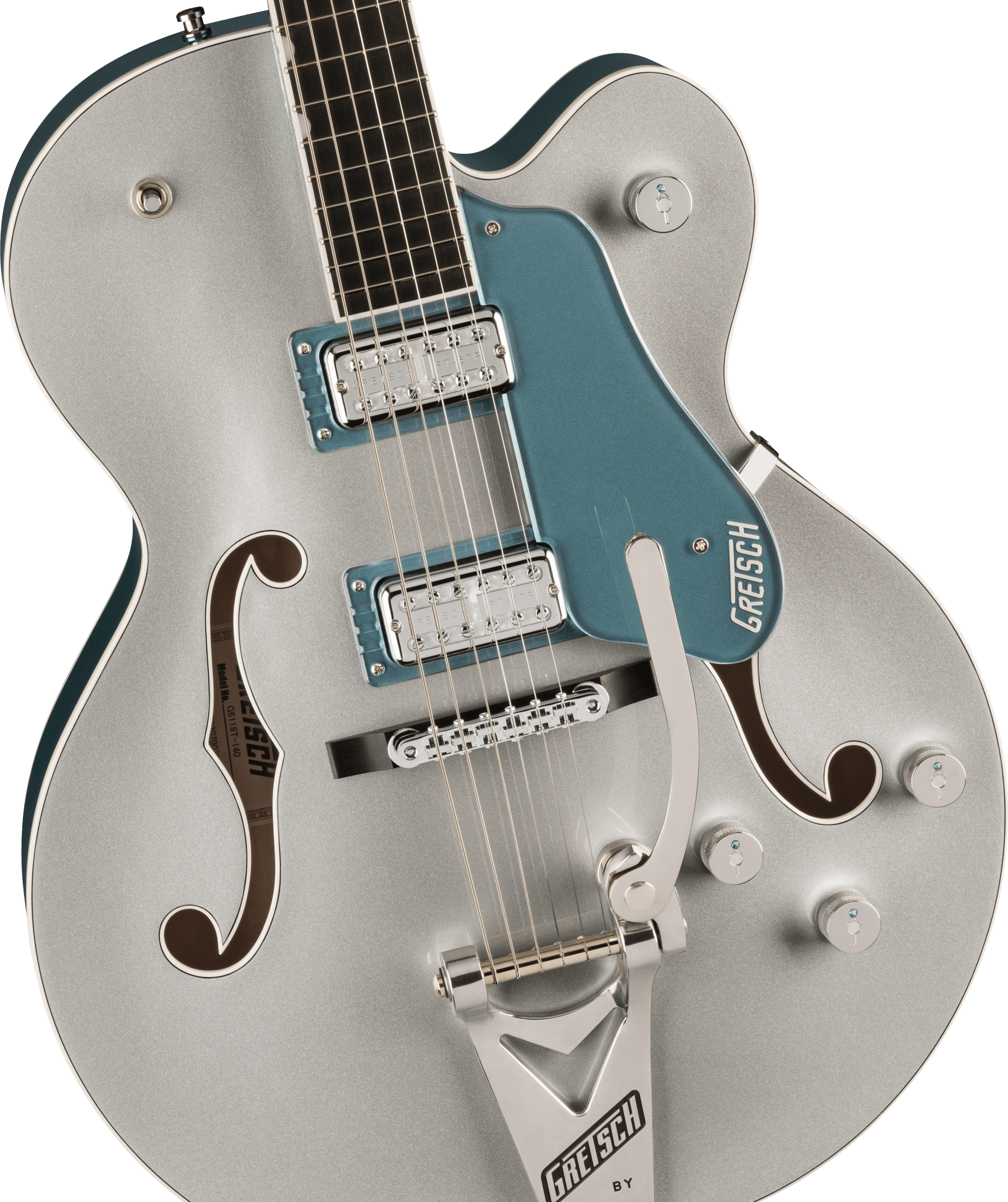 Gretsch G6118t-140 Ltd 140th Double-platinum Anniversary Eb - Two-tone Stone Platinum/pure Platinum - Semi-hollow electric guitar - Variation 1