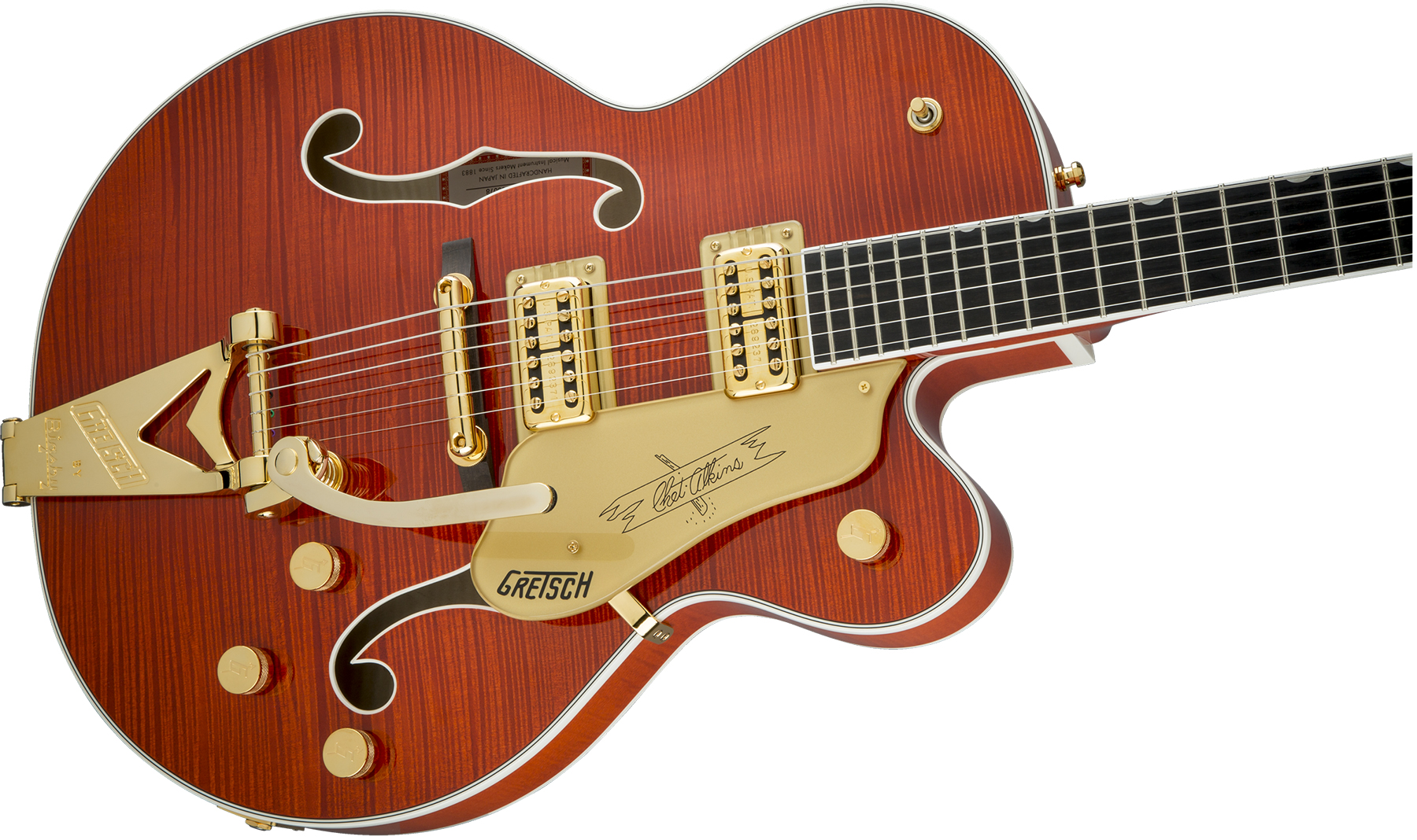 Gretsch G6120tfm Players Edition Nashville Pro Jap Bigsby Eb - Orange Stain - Semi-hollow electric guitar - Variation 2