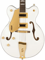 Left-handed electric guitar Gretsch G5422GLH Electromatic Classic Hollow Body Double-Cut With Gold Hardware - Snowcrest white