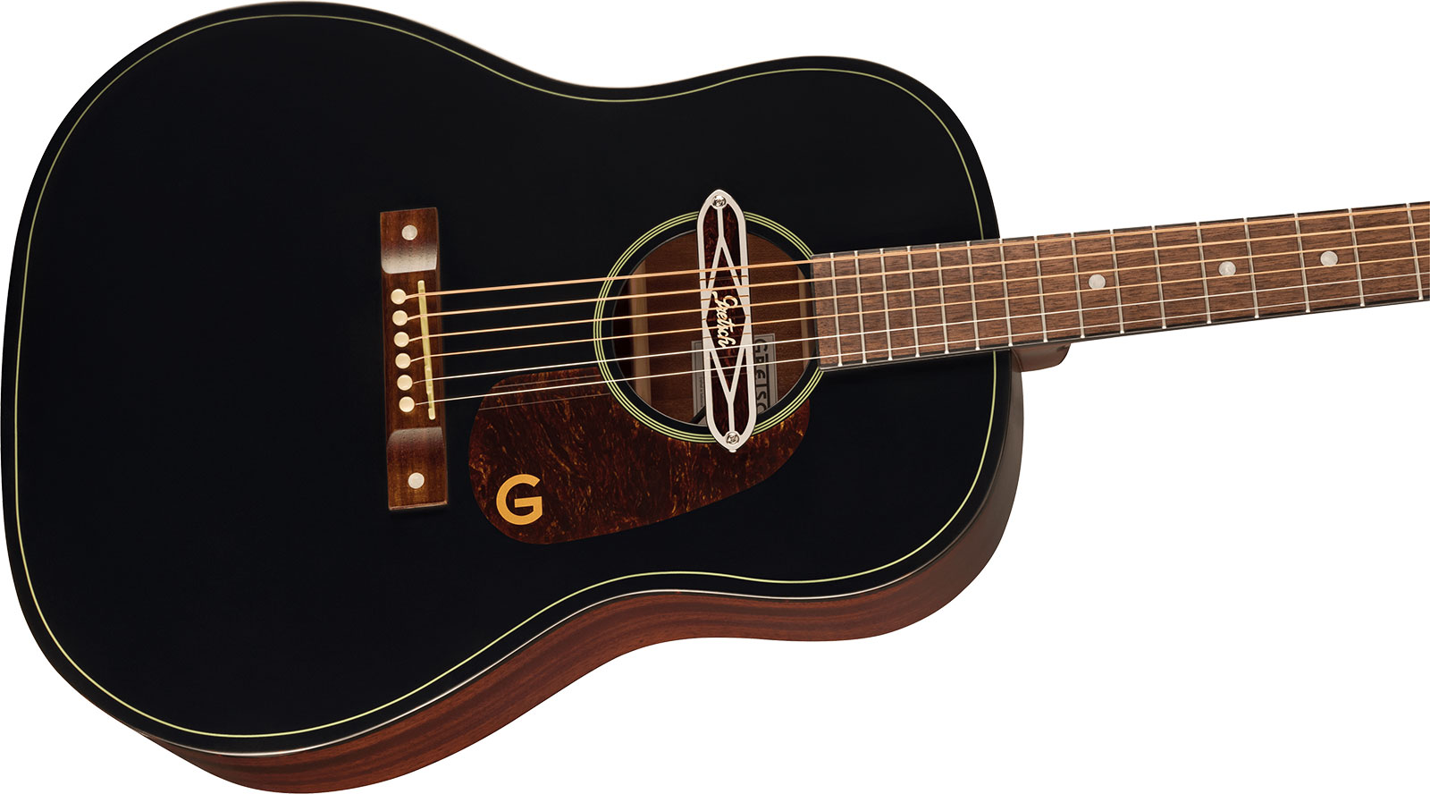 Gretsch Jim Dandy Deltoluxe Dreadnought Tout Sapele Noy - Black Top Semi Gloss - Electro acoustic guitar - Variation 2