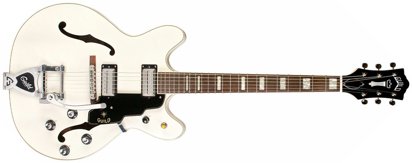 Guild Starfire V Newark St Hh Bigsby Rw - White - Semi-hollow electric guitar - Main picture