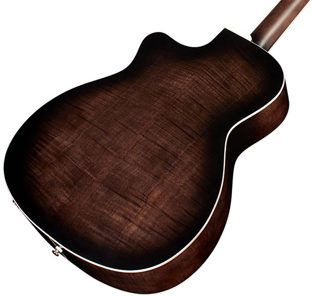 Guild Om-260ce Deluxe Flamed Mahogany Westerly Orchestra Cw Epicea Acajou Pf - Transparent Black Burst - Electro acoustic guitar - Variation 3