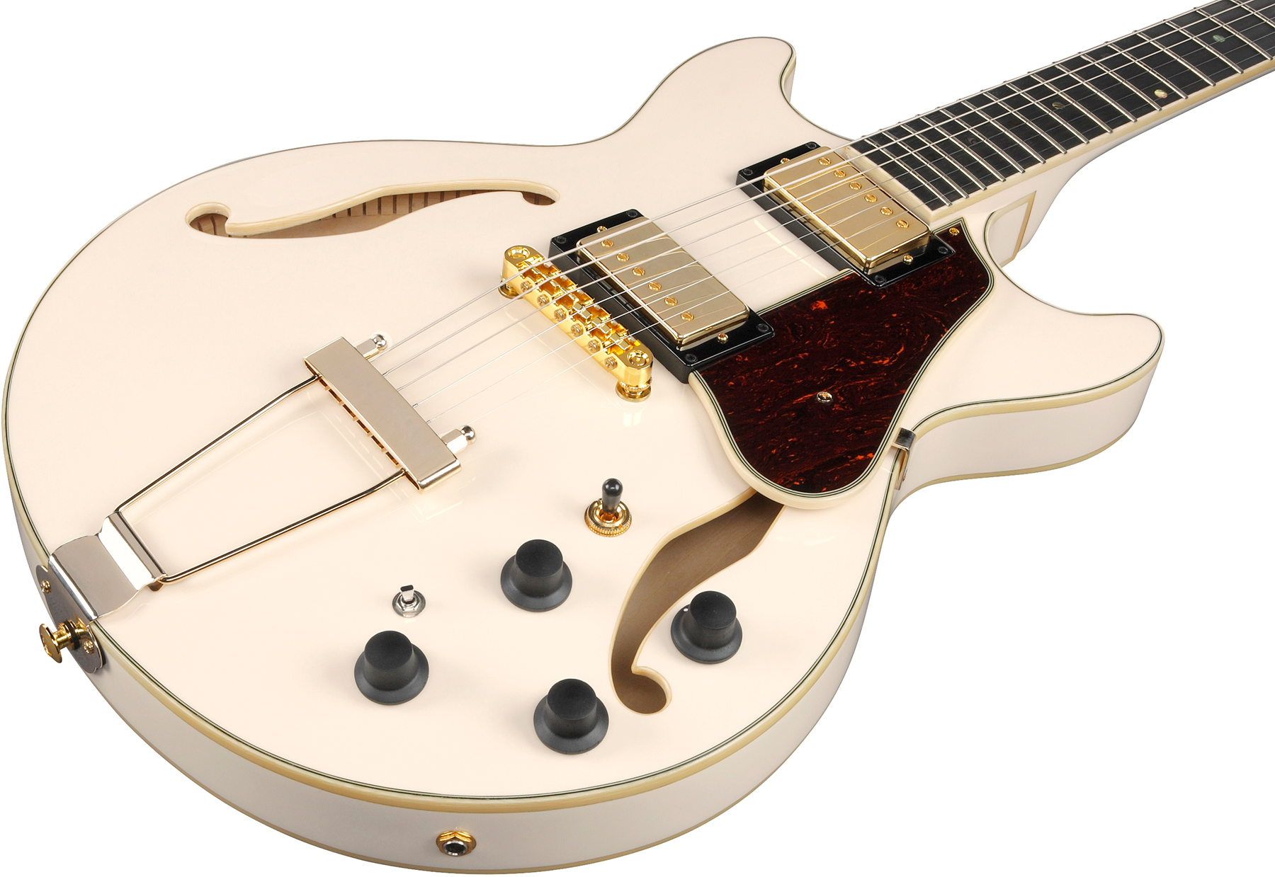 Ibanez Amh90 Iv Artcore Expressionist 2h Ht Eb - Ivory - Hollow-body electric guitar - Variation 2