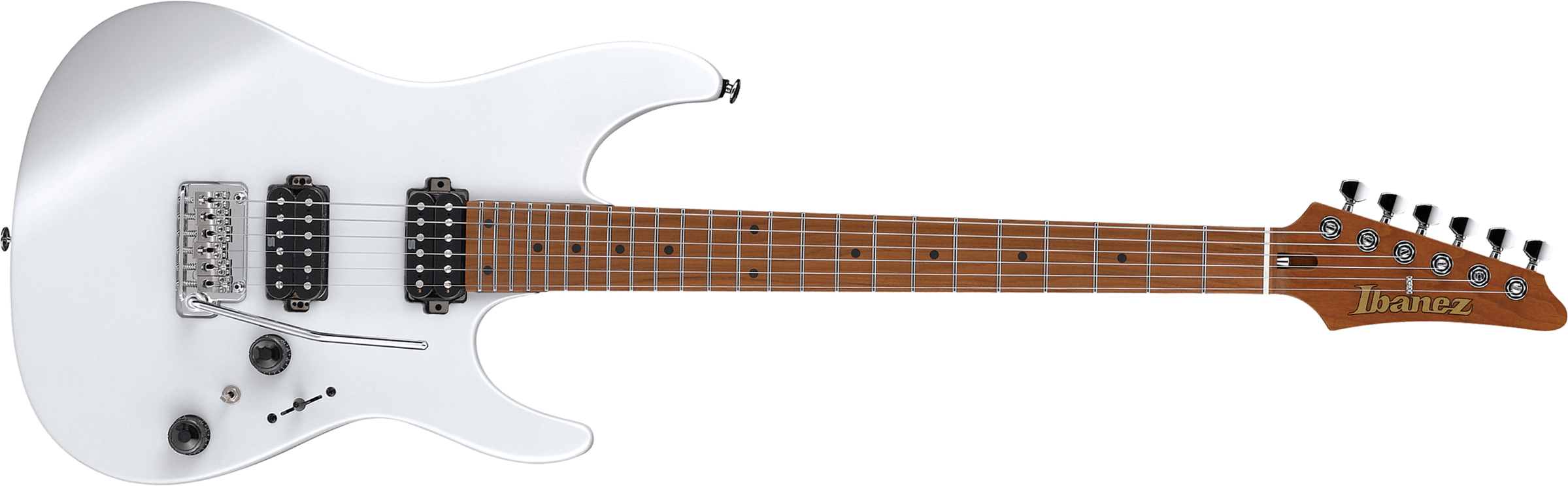 Ibanez Az2402 Pwf Prestige Jap Hh Trem Mn - Pearl White Flat - Str shape electric guitar - Main picture