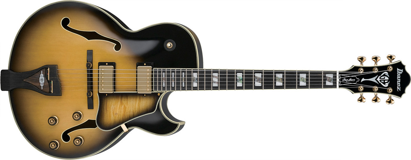 Ibanez George Benson Lgb300 Vys Prestige Japon Hh Ht Eb - Vintage Yellow Sunburst - Semi-hollow electric guitar - Main picture