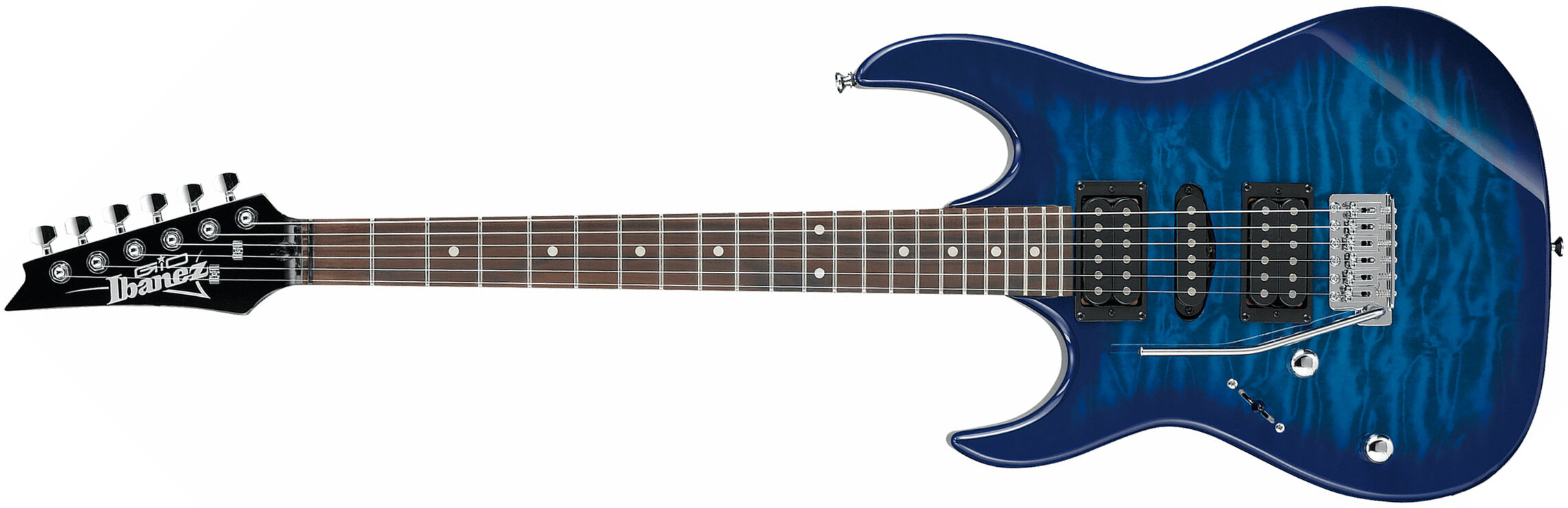 Ibanez Grx70qal Tbb Lh Gaucher Gio Hsh Trem Jat - Transparent Blue Burst - Left-handed electric guitar - Main picture