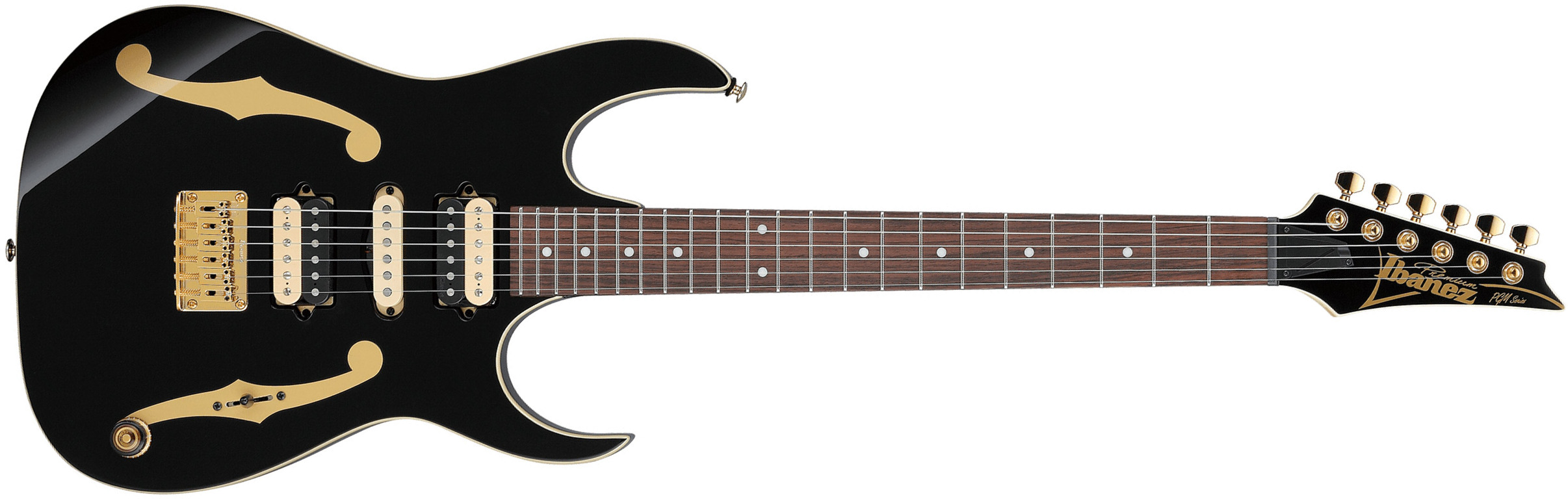 Ibanez Paul Gilbert Pgm50 Bk Premium Signature Hsh Dimarzio Ht Rw - Black - Signature electric guitar - Main picture