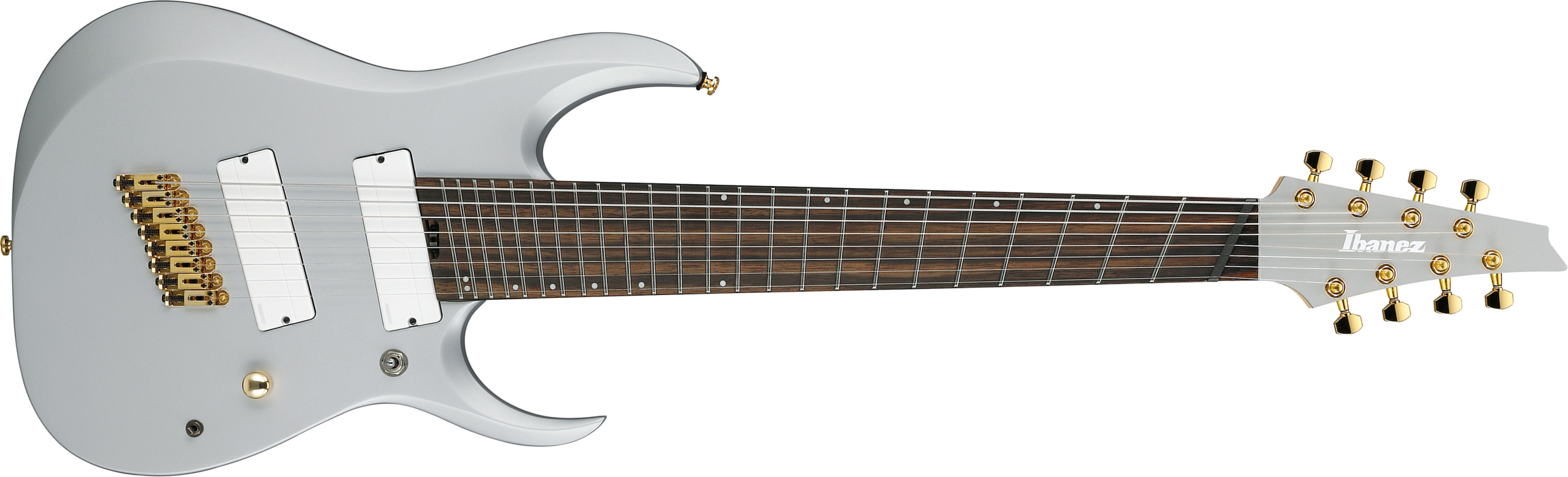 Ibanez Rgdms8 Csm Axe Design Lab 8c Multiscale 2h Fishman Fluence Modern Ht Eb - Classic Silver Matte - 8 and 9 string electric guitar - Main picture