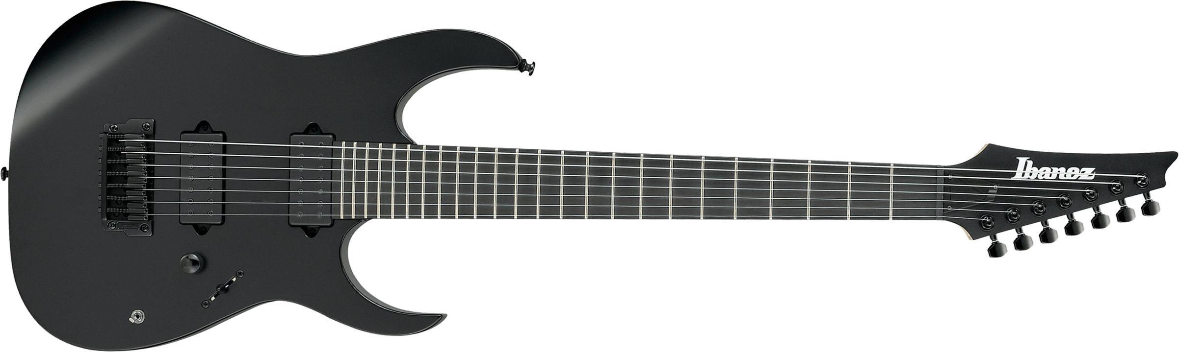 Ibanez Rgixl7 Bkf Iron Label Hh Dimarzio Ht Eb - Black Flat - 7 string electric guitar - Main picture