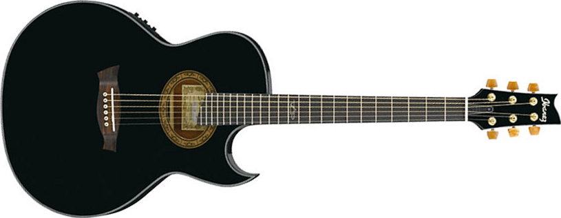 Ibanez Steve Vai Ep5 Bp Euphoria Cw Epicea Acajou Rw - Black Pearl - Electro acoustic guitar - Main picture
