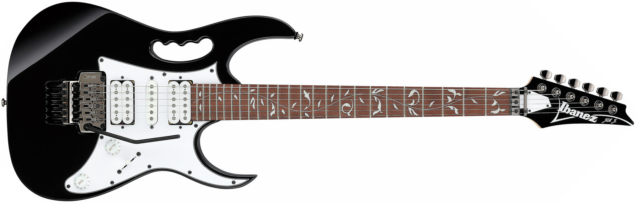 Ibanez Steve Vai Jemjr Bk Signature Hsh Fr Jat - Black - Str shape electric guitar - Main picture