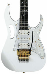 Double cut electric guitar Ibanez Steve Vai JEM7VP WH Premium +Bag - White