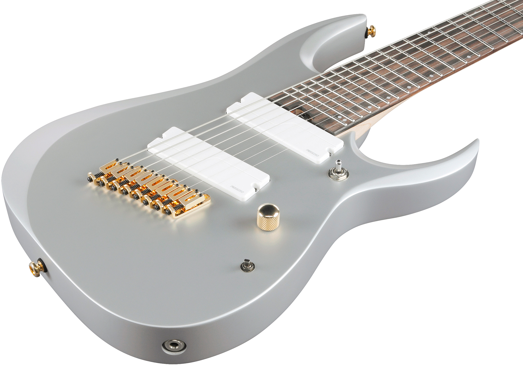 Ibanez Rgdms8 Csm Axe Design Lab 8c Multiscale 2h Fishman Fluence Modern Ht Eb - Classic Silver Matte - 8 and 9 string electric guitar - Variation 2