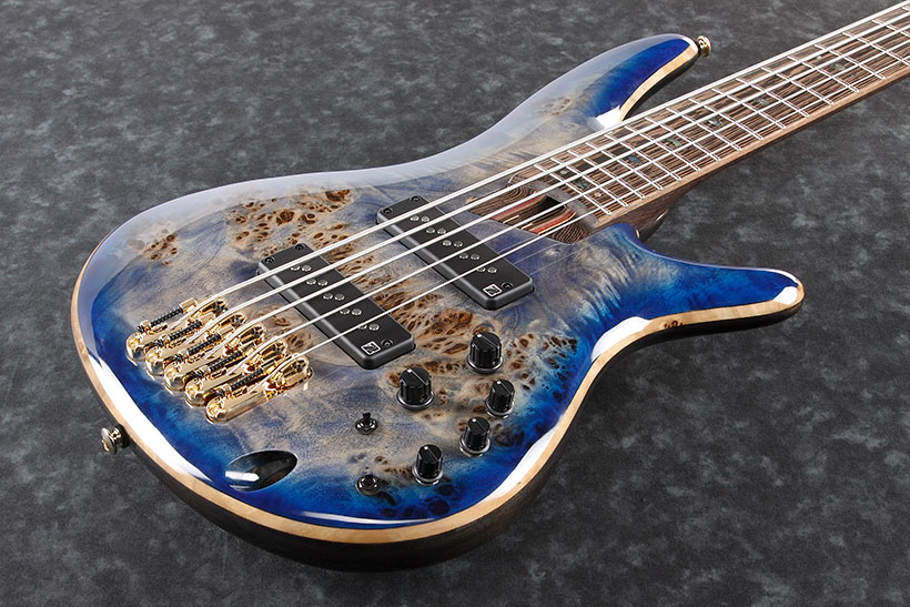 Ibanez Sr2605e Cbb Premium 5-cordes Active Jat - Cerulean Blue Burst - Solid body electric bass - Variation 1