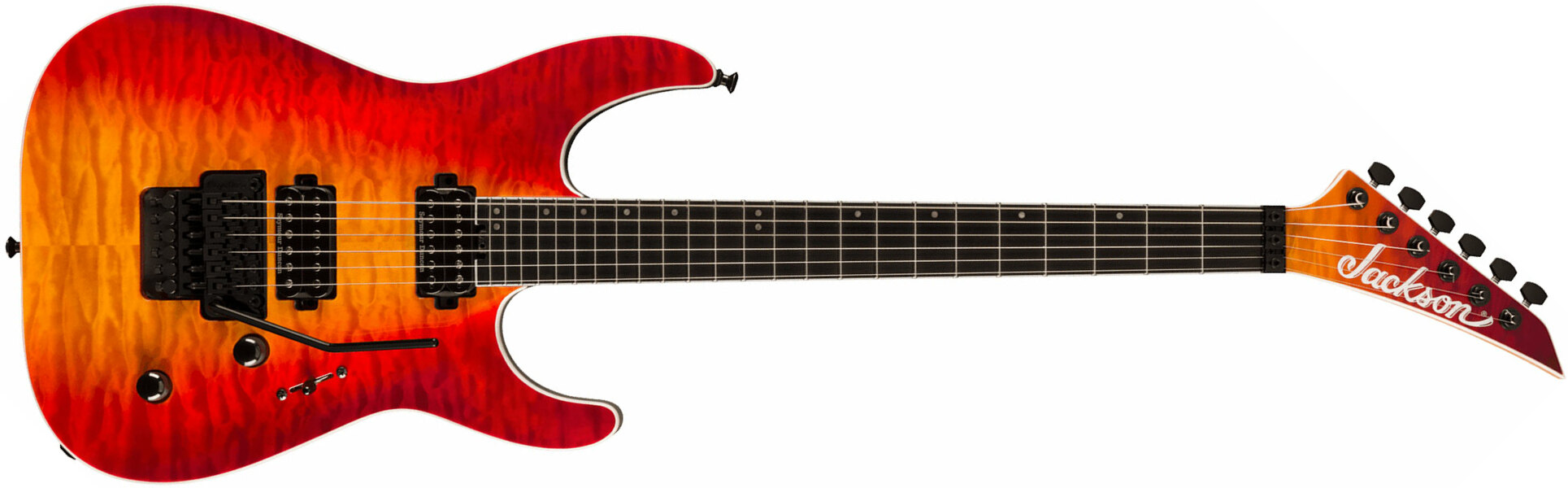 Jackson Dinky Dkaq Pro Plus 2h Seymour Duncan Fr Eb - Firestorm - Str shape electric guitar - Main picture