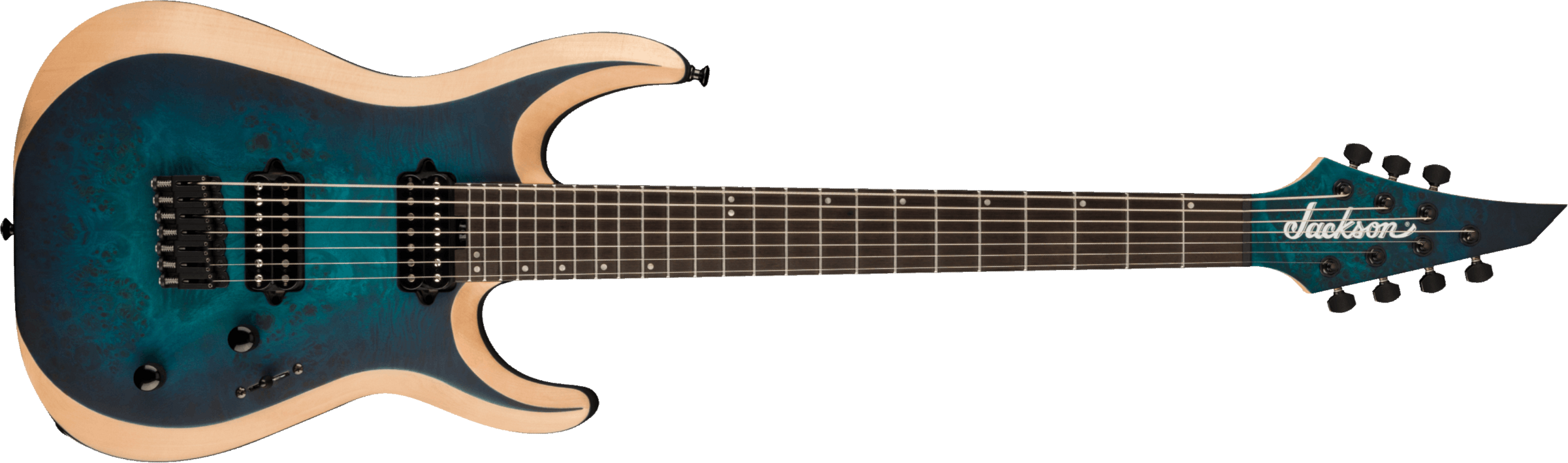Jackson Dinky Mdk7p Pro Plus 2h Bare Knuckle Eb - Chlorine Burst - 7 string electric guitar - Main picture