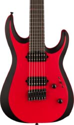 7 string electric guitar Jackson Pro Plus Dinky MDK - Satin red w/black bevels