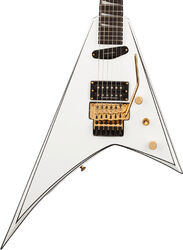 Metal electric guitar Jackson Concept Rhoads RR24 HS - White with black pinstripes