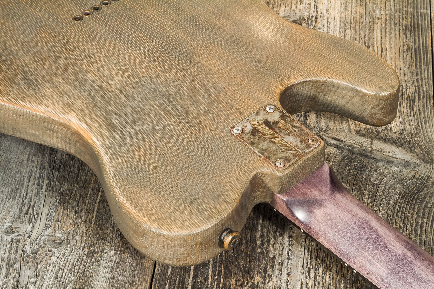 James Trussart Steelguard Caster Sugar Pine Sh Eb #18035 - Rust O Matic Gator Grey Driftwood - Tel shape electric guitar - Variation 6