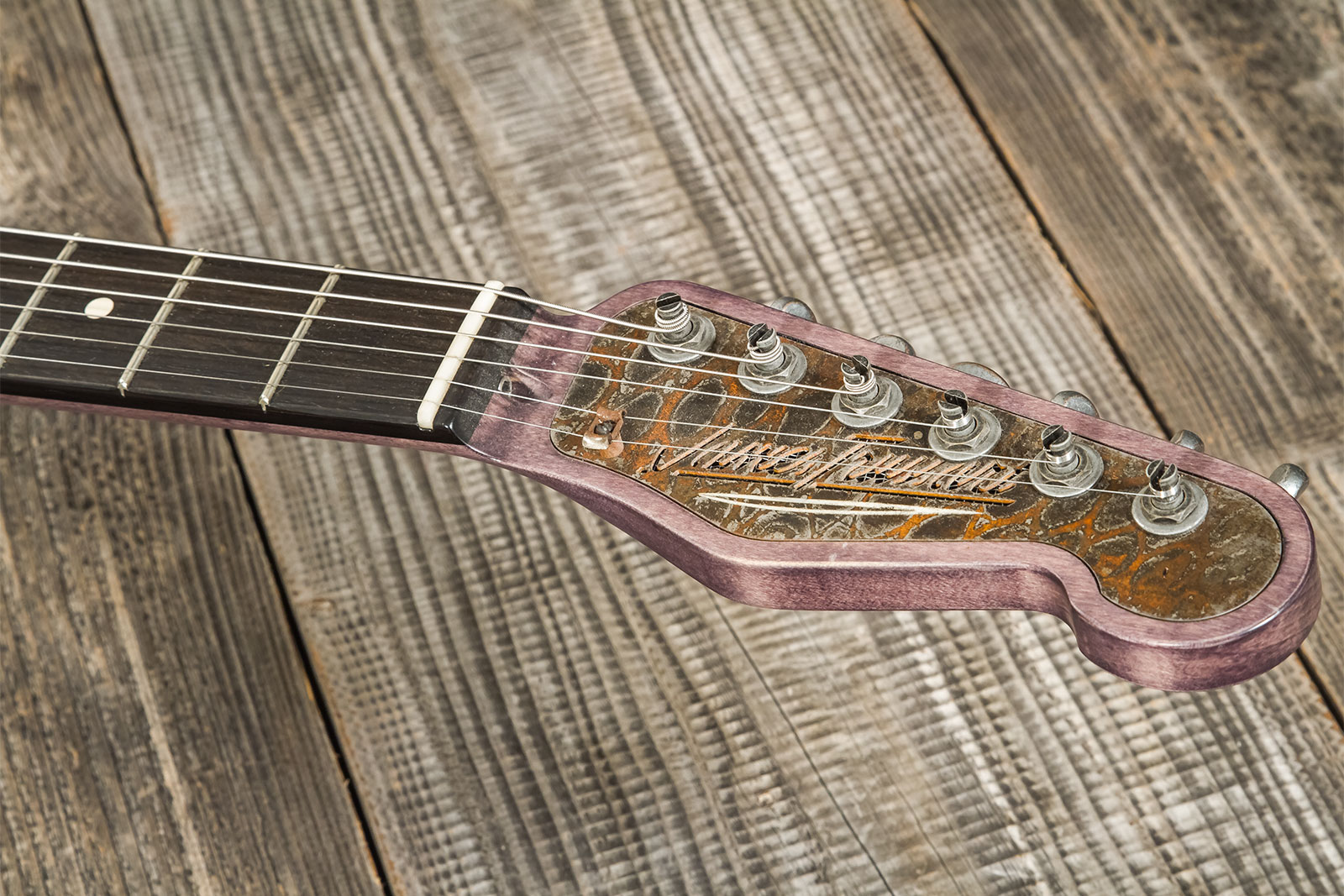 James Trussart Steelguard Caster Sugar Pine Sh Eb #18035 - Rust O Matic Gator Grey Driftwood - Tel shape electric guitar - Variation 7
