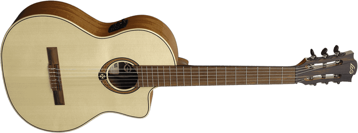 Lag Occitania Oc88ce 4/4 Cw Epicea Khaya Rw - Naturel Brillant - Classical guitar 4/4 size - Main picture